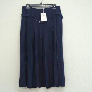 Free Assembly Elegant Navy Pinstripe Skirt Size 8